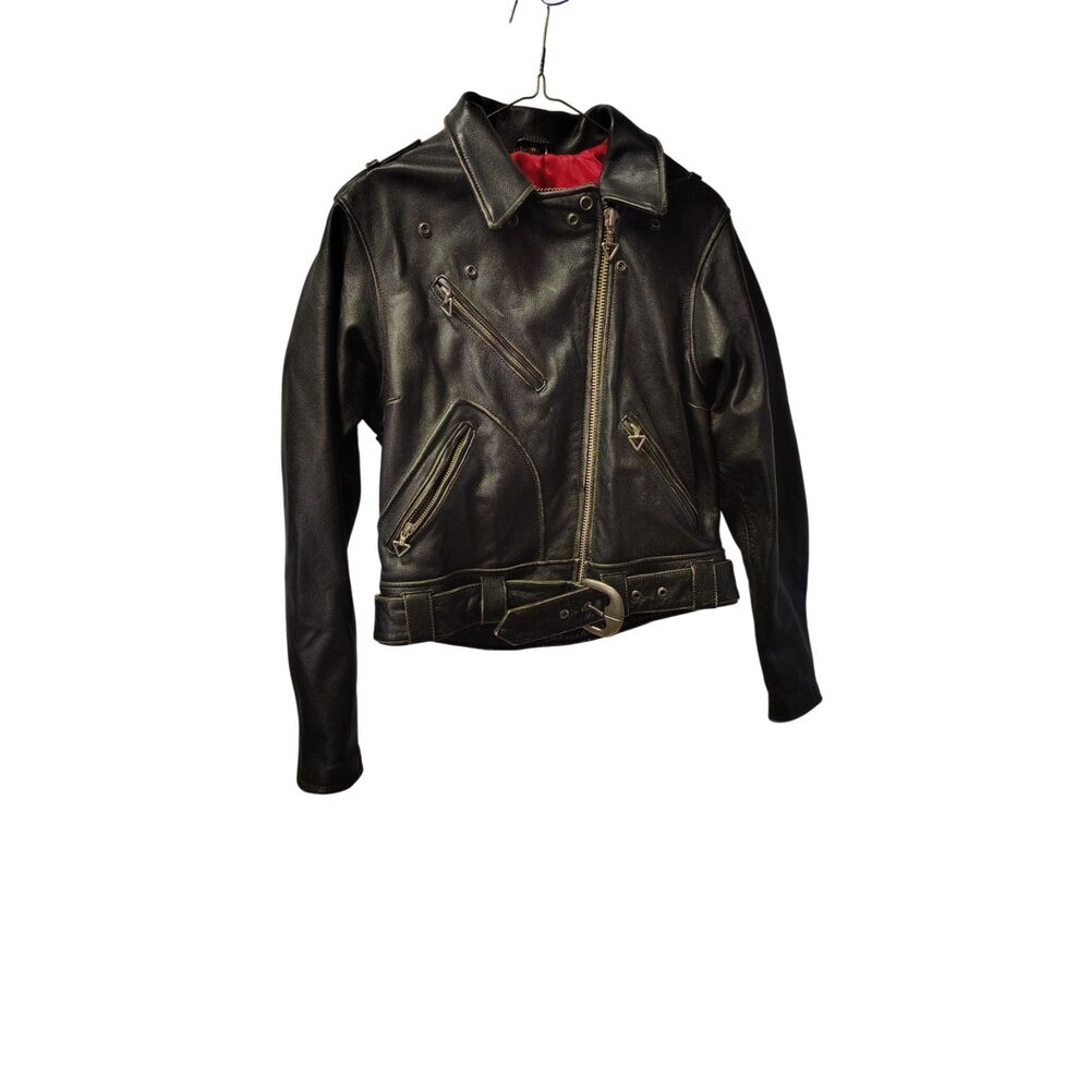 VTG Harley Davidson‎ Women's Large Distressed Leather Riding Jacket